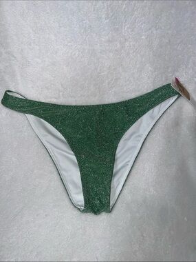 Victoria secret pink Green shimmer Sparkle Bikini Bottom - Women Swim